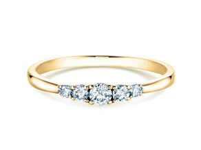 Verlobungsring 5 Diamonds in 14K Gelbgold mit Diamanten 0,15ct G/SI