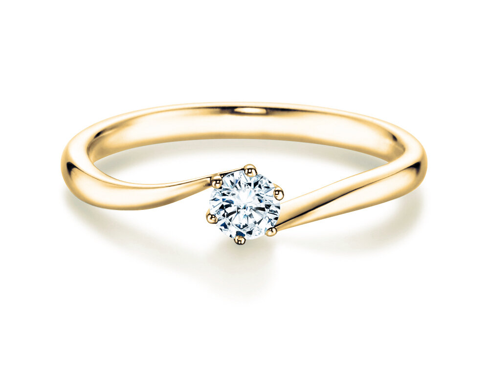 Verlobungsring Devotion in 18K Gelbgold mit Labordiamant 0,15ct E/VS