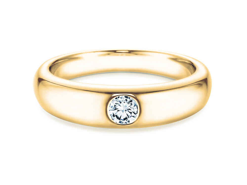 Verlobungsring Promise in 9K Gelbgold mit Diamant 0,10ct G/SI