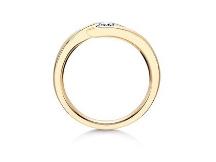 Verlobungsring Twist in 9K Gelbgold mit Diamant 0,30ct H/SI