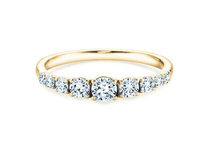 Verlobungsring 9 Diamonds in 14K Gelbgold mit Diamanten 0,43ct G/SI