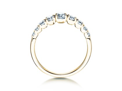 Verlobungsring 9 Diamonds in 14K Gelbgold mit Diamanten 0,43ct G/SI