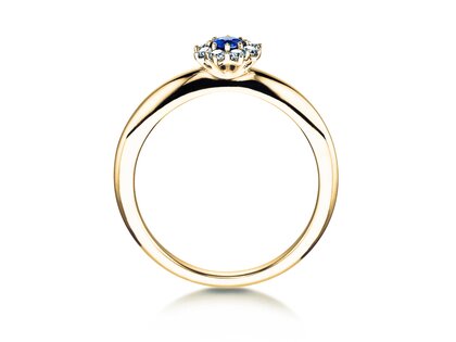 Verlobungsring Lovely in 14K Gelbgold mit Saphir 0,33ct und Diamanten 0,40ct