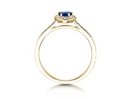 Verlobungsring Heart Saphir in 18K Gelbgold mit Saphir 0,25ct und Diamanten 0,34ct