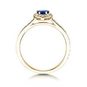 Verlobungsring Heart Saphir in 18K Gelbgold mit Saphir 0,25ct und Diamanten 0,34ct