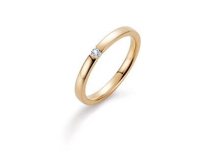 Verlobungsring Infinity in 14K Gelbgold mit Diamant 0,05ct H/SI