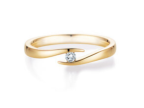 Verlobungsring Twist in 14K Gelbgold mit Diamant 0,05ct H/SI
