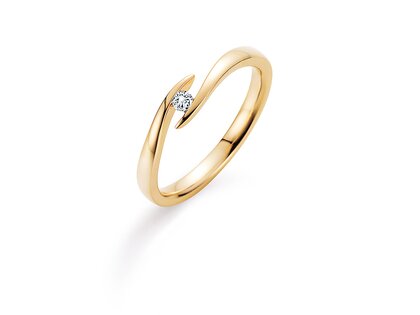 Verlobungsring Twist in 14K Gelbgold mit Diamant 0,05ct H/SI