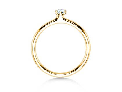 Verlobungsring Classic 6 in 18K Gelbgold mit Diamant 0,10ct H/SI