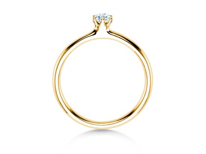 Verlobungsring Classic 6 in 14K Gelbgold mit Diamant 0,15ct H/SI