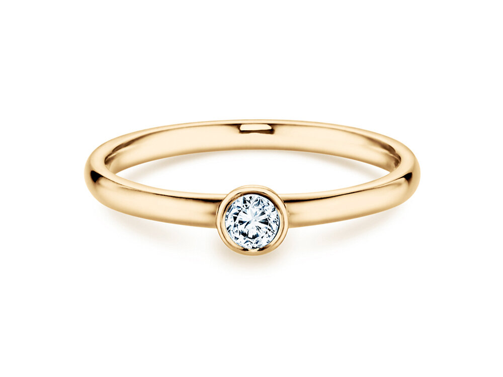 Verlobungsring Eternal in 14K Gelbgold mit Diamant 0,15ct G/SI