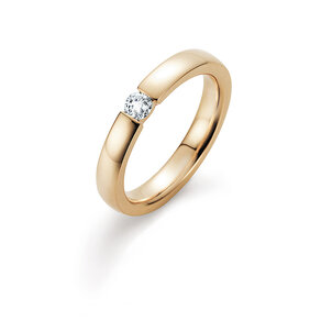 Verlobungsring Infinity in 14K Gelbgold mit Diamant 0,15ct H/SI