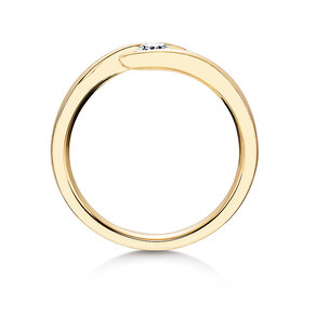 Verlobungsring Twist in 9K Gelbgold mit Labordiamant 0,15ct E/VS