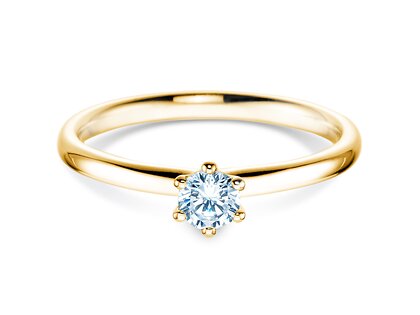 Verlobungsring Classic 6 in 18K Gelbgold mit Labordiamant 0,25ct D/IF