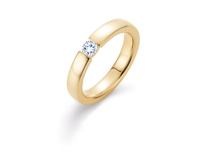 Verlobungsring Infinity in 18K Gelbgold mit Diamant 0,30ct H/SI