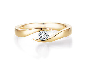 Verlobungsring Twist in 14K Gelbgold mit Labordiamant 0,25ct E/VS