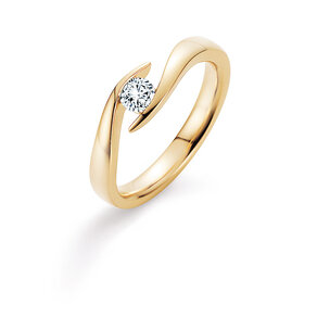 Verlobungsring Twist in 14K Gelbgold mit Labordiamant 0,25ct E/VS