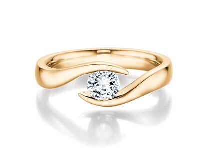 Verlobungsring Twist in 18K Gelbgold mit Diamant 0,40ct H/SI