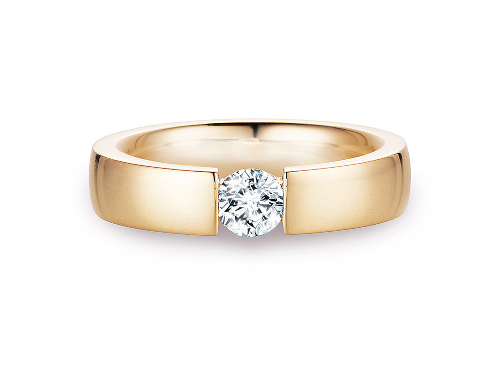 Verlobungsring Infinity in 18K Gelbgold mit Labordiamant 0,50ct E/VS