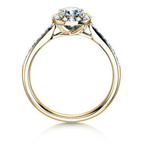 Verlobungsring Halo Classic in 18K Gelbgold mit Diamanten 0,78ct G/SI