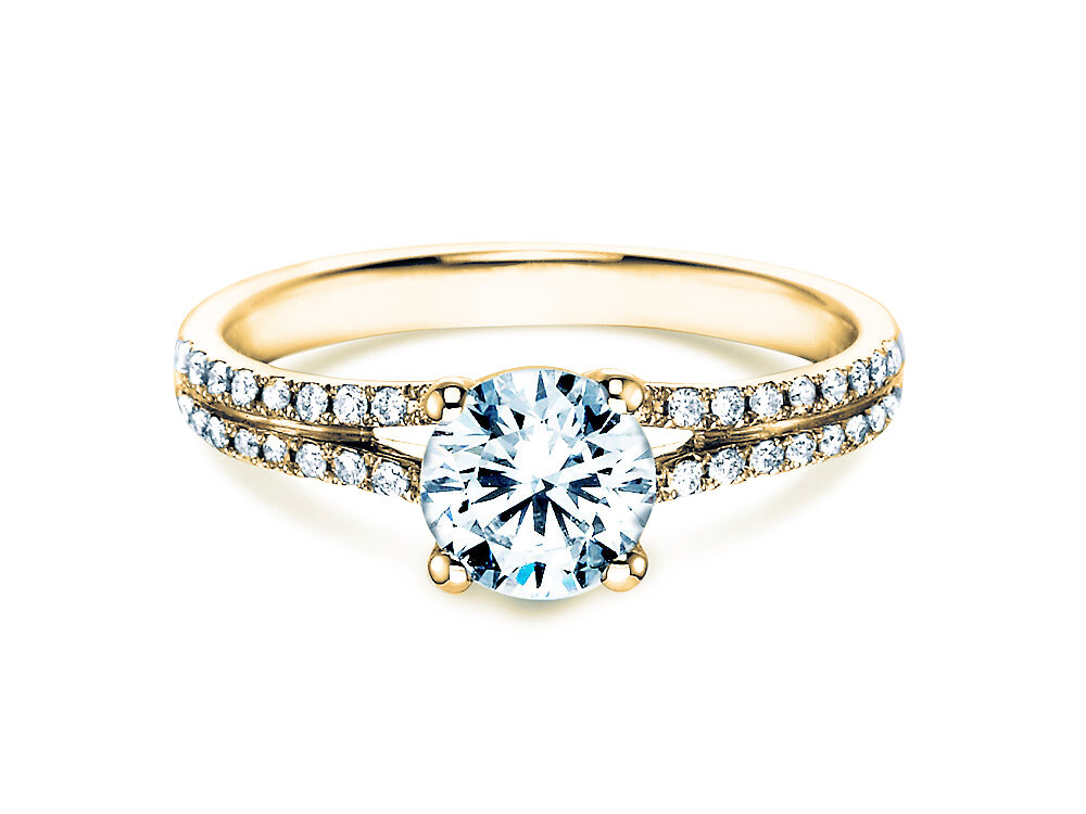 Verlobungsring Dynasty in 18K Gelbgold mit Labordiamanten 1,27ct E/VS