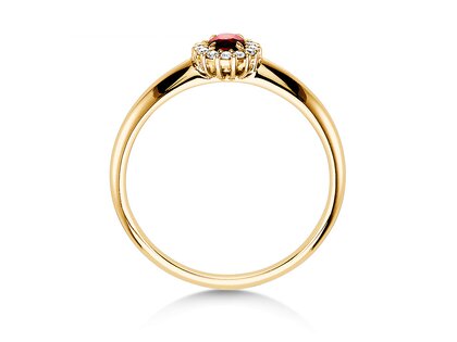 Verlobungsring Jolie in 18K Gelbgold mit Rubin 0,25ct und Diamanten 0,06ct