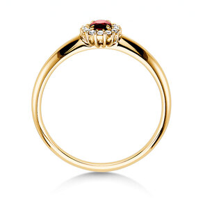 Verlobungsring Jolie in 18K Gelbgold mit Rubin 0,25ct und Diamanten 0,06ct
