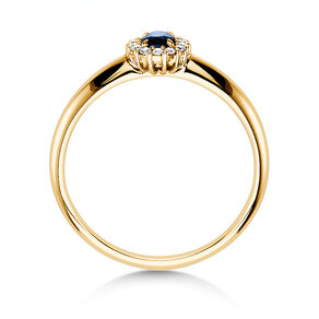 Verlobungsring Jolie in 14K Gelbgold mit Saphir 0,25ct und Diamanten 0,06ct