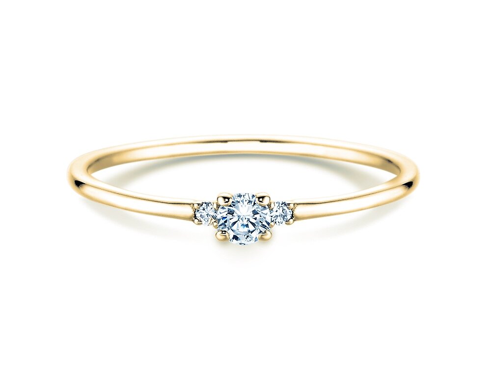 Verlobungsring Vivid Petite Diamond in 14K Gelbgold mit Diamanten 0,10ct G/SI