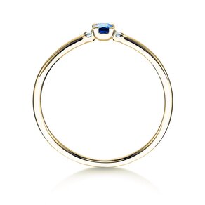 Verlobungsring Vivid Petite in 14K Gelbgold mit Saphir 0,08ct und Diamanten 0,02ct