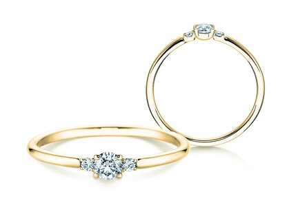 Verlobungsring Vivid Petite Diamond in 14K Gelbgold mit Diamanten 0,20ct G/SI