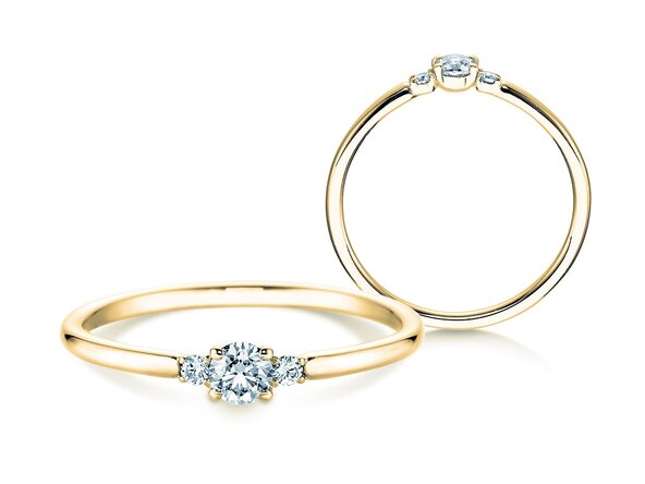Verlobungsring Vivid Petite Diamond in 9K Gelbgold mit Diamanten 0,20ct G/SI