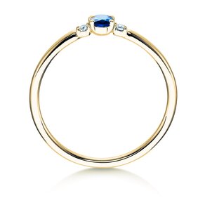 Verlobungsring Vivid Petite in 14K Gelbgold mit Saphir 0,16ct und Diamanten 0,04ct