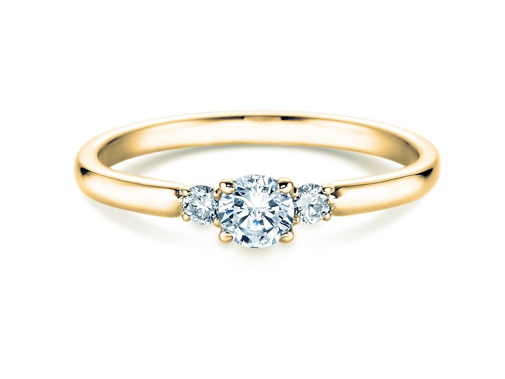 Verlobungsring Vivid Petite Diamond in 18K Gelbgold mit Diamanten 0,30ct G/SI
