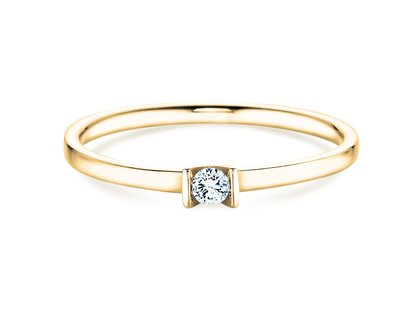 Verlobungsring Love in 14K Gelbgold mit Diamant 0,07ct G/SI