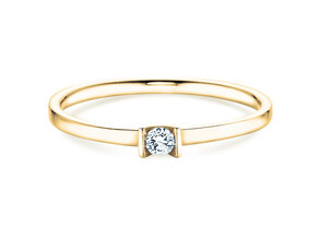 Verlobungsring Love in 14K Gelbgold mit Diamant 0,07ct G/SI