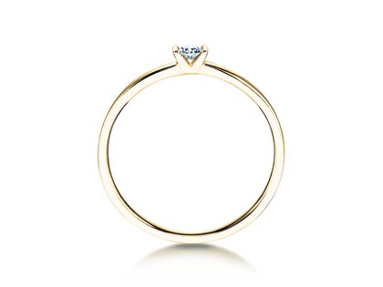 Verlobungsring Love in 14K Gelbgold mit Diamant 0,07ct G/SI