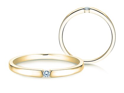 Verlobungsring Infinity Petite in 14K Gelbgold mit Diamant 0,03ct