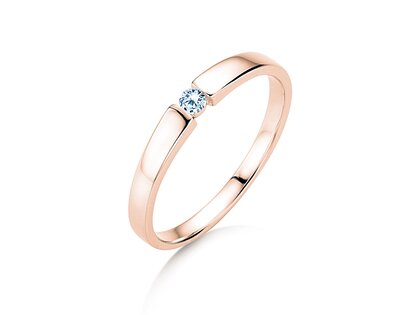Verlobungsring Infinity Petite in 14K Roségold mit Diamant 0,06ct G/SI