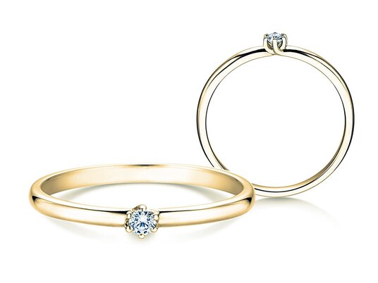 Verlobungsring Melody in 14K Gelbgold mit Diamant 0,05ct H/SI
