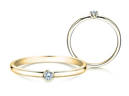 Verlobungsring Melody in 9K Gelbgold mit Diamant 0,05ct G/SI