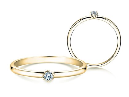 Verlobungsring Melody in 14K Gelbgold mit Diamant 0,07ct H/SI