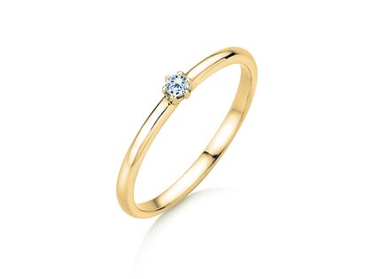 Verlobungsring Melody in 14K Gelbgold mit Diamant 0,07ct H/SI