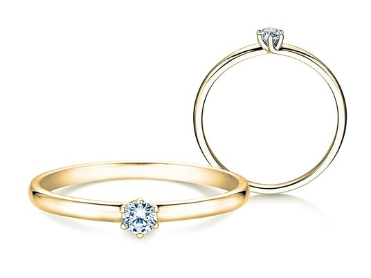 Verlobungsring Melody in 14K Gelbgold mit Diamant 0,10ct H/SI