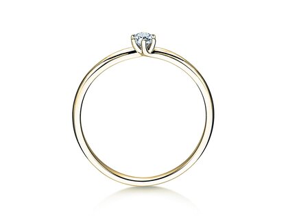 Verlobungsring Melody in 14K Gelbgold mit Diamant 0,10ct H/SI