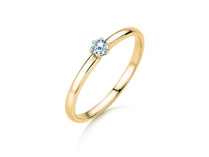 Verlobungsring Melody in 14K Gelbgold mit Diamant 0,10ct H/SI