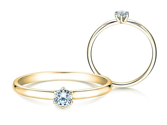 Verlobungsring Melody in 14K Gelbgold mit Labordiamant 0,15ct E/VS
