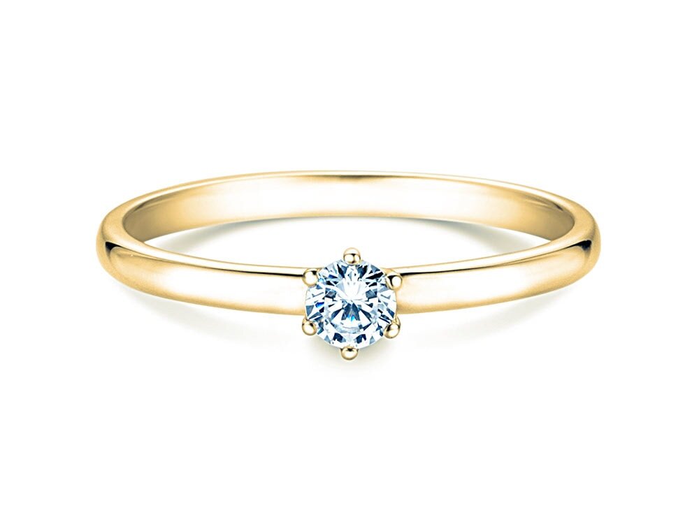 Verlobungsring Melody in 9K Gelbgold mit Labordiamant 0,15ct E/VS
