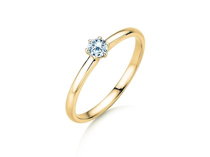 Verlobungsring Melody in 14K Gelbgold mit Diamant 0,20ct H/SI