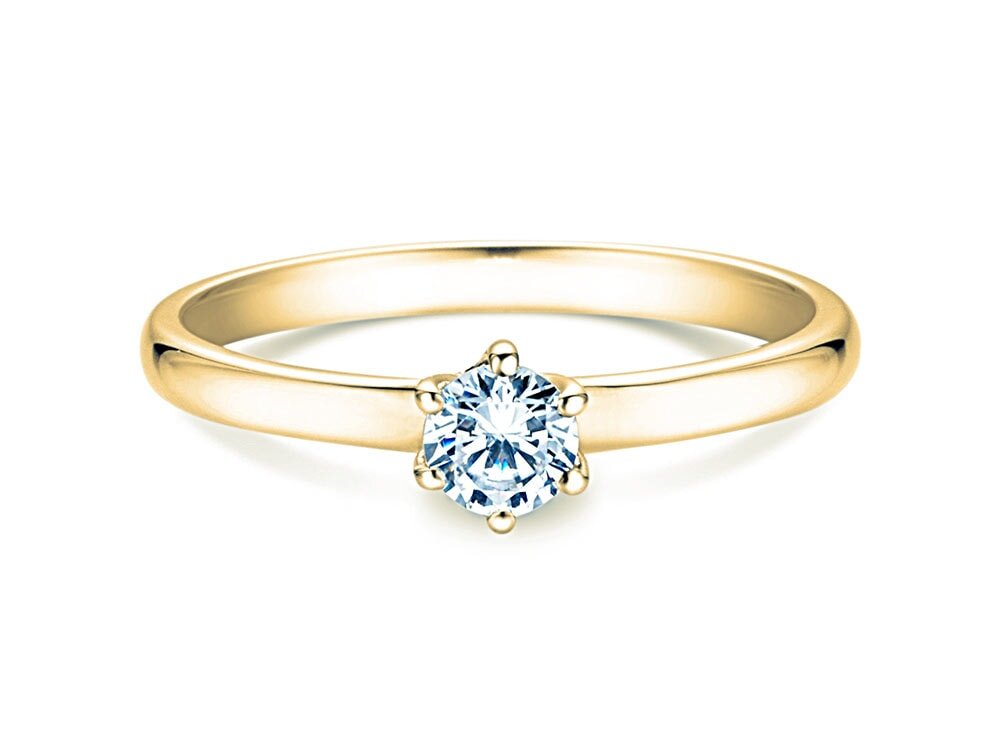 Verlobungsring Melody in 14K Gelbgold mit Diamant 0,40ct G/SI